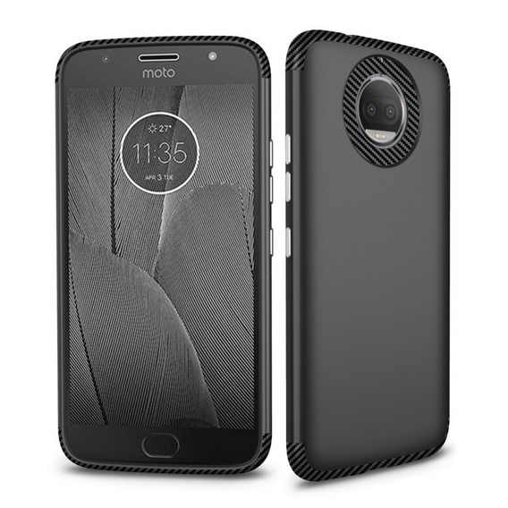 Czarne Etui Hybrid Carbon Case do Motorola Moto G5S Plus
