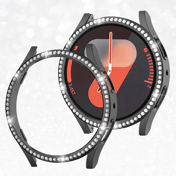 2w1 Etui + Szkło Hartowane do Samsung Galaxy Watch 7 40mm, Czarne