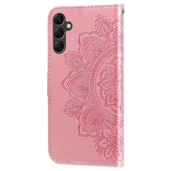 Etui z klapką do Samsung Galaxy A14 4G/5G, Mandala, różowe rose gold