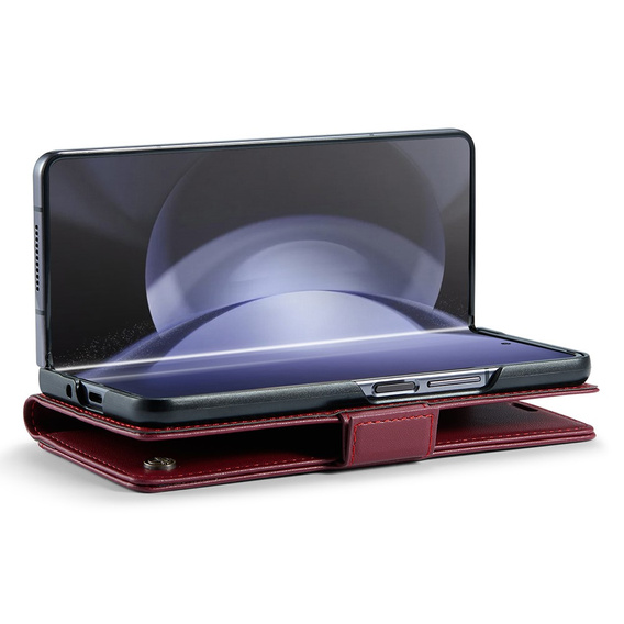 Etui z klapką CASEME do Samsung Galaxy Z Fold6 5G, Litchi Wallet, czerwone