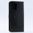 Etui z klapką do Motorola Moto G54 5G, Mandala, czarne