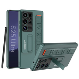 Etui GKK do Samsung Galaxy S25 Ultra z podstawką i paskiem na nadgarstek – zielone