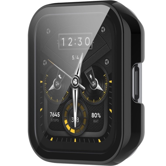 2w1 Etui z wbudowanym szkłem hartowanym do Realme Watch 2 Pro, Czarny