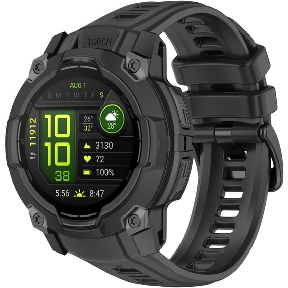 Pasek Silikonowy do Garmin Instinct 3 45mm, Czarny