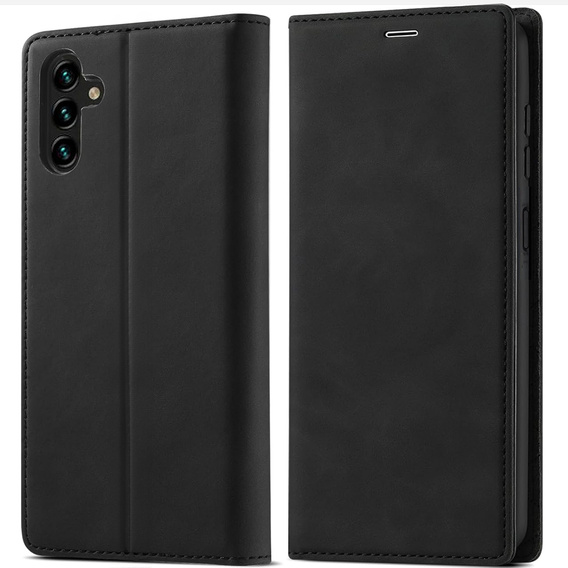 Etui z klapką do Samsung Galaxy A17 5G, Smart Suede - czarne
