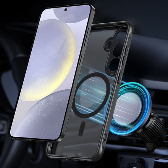 Etui do Samsung Galaxy S24, do MagSafe, ERBORD Matt Case, czarny + Szkło na ekran