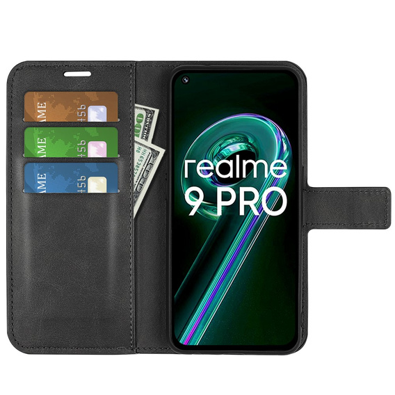 Etui Wallet do Realme 9 Pro / OnePlus Nord CE 2 Lite 5G, Protective Cover, Black