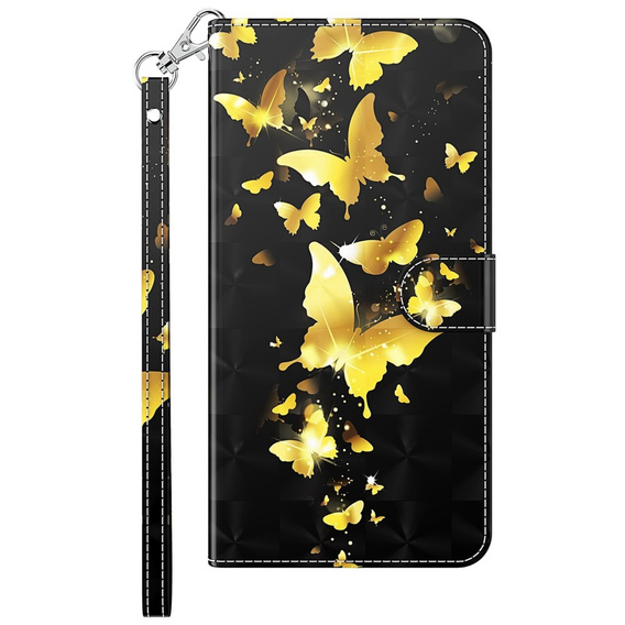 Etui z klapką do Oppo A17, Wallet, Butterflies złote