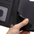 Etui z klapką do Xiaomi Redmi Note 13 Pro 4G / Xiaomi Redmi Note 14S / Xiaomi Poco M6 Pro 4G, Rhombus Crossbody Leather, czarne