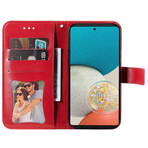 Etui z klapką do Samsung Galaxy A53 5G, Mandala Flower, czerwone