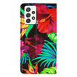 Etui Wallet do Samsung Galaxy A72 5G / A72 LTE, Flowers and Leaves