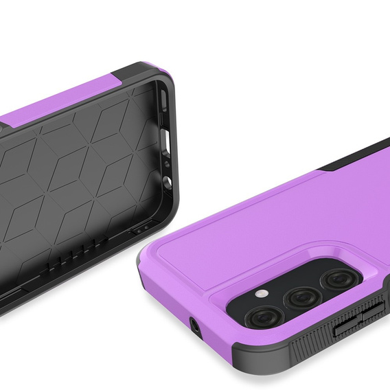 Etui pancerne do Samsung Galaxy A25 5G, Dual-Layer, fioletowe + Szkło 9H