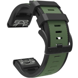 Pasek Silikonowy Quickfit 22mm do Garmin, Zielony / Czarny