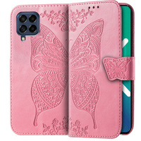 Etui z klapką do Samsung Galaxy M53 5G, Butterfly, różowe