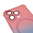 Etui silikonowe do iPhone 14 Pro, Gradient Magnetic, do MagSafe, różowe / niebieskie