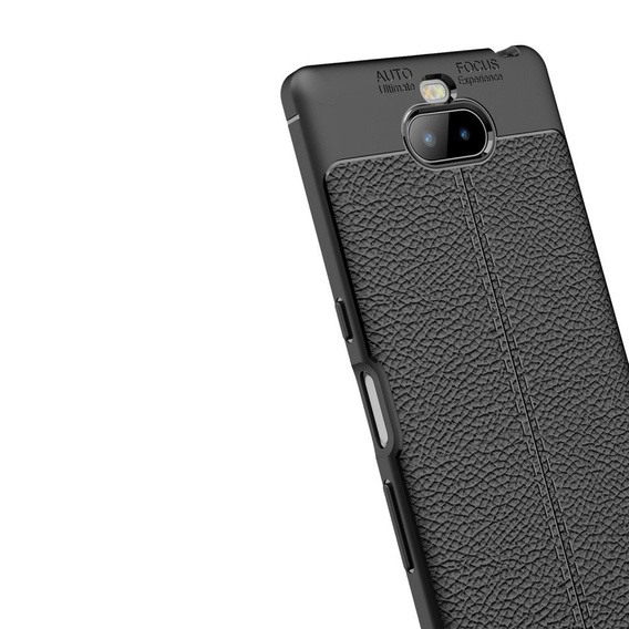 Czarne Etui Football Grain TPU Case do Sony Xperia 10 Plus