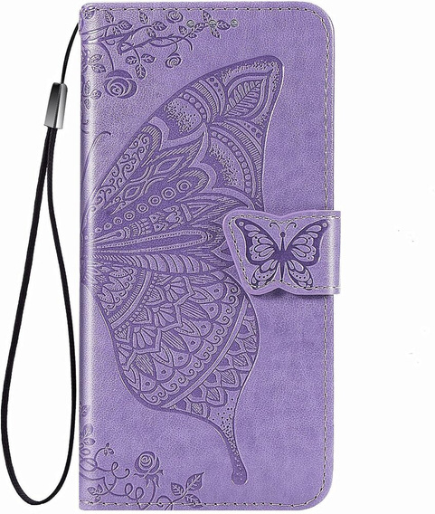 Etui z klapką do Infinix Note 40 Pro Plus, Butterfly, fioletowe