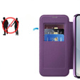 Etui z klapką do Samsung Galaxy S25, RFID Wallet MagSafe z ochroną aparatu, fioletowe