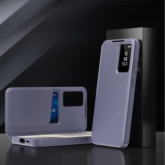 Etui z klapką do Samsung Galaxy S23+ Plus, Smart View Wallet, fioletowe
