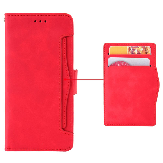 Etui z klapką do Motorola Moto G24 / G24 Power / G04, Card Slot, czerwone