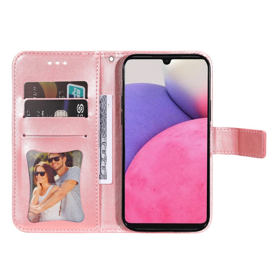 Etui z klapką do Samsung Galaxy A33 5G, Mandala, różowe Rose Gold