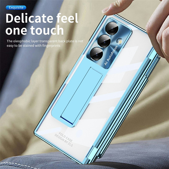 Etui do Samsung Galaxy Z Fold7 5G, z podstawką, niebieskie