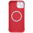 Etui do iPhone 15, ERBORD Armor Mag do MagSafe, czerwone