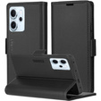 Etui do Oppo Reno 14 F / 14 FS, ERBORD Glossy Litchi, portfel z klapką, czarne