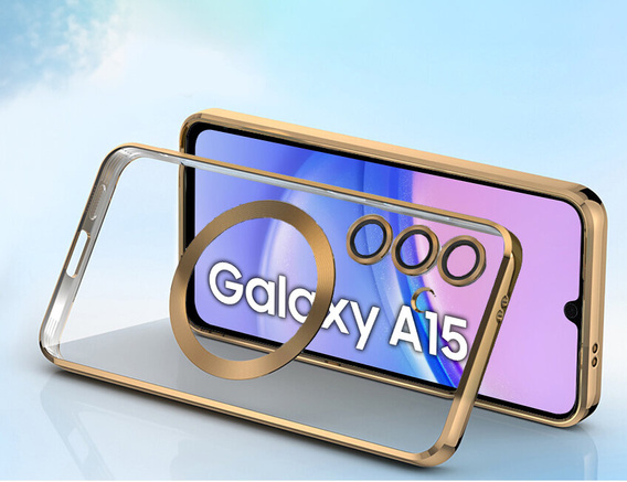 Etui do Samsung Galaxy A15 4G/5G, Electro MagSafe, złote + Szkło na ekran