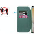 Etui z klapką do Samsung Galaxy S24 FE, RFID Wallet MagSafe z ochroną aparatu, zielone