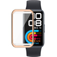 2w1 Etui z Osłoną Silikonową do Huawei Band 8 / Huawei Band 9 / Huawei Band 10, Różowe złoto
