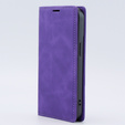 Etui do iPhone 15, ERBORD Vintage portfel z klapką, fioletowe