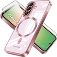 Etui do Samsung Galaxy A56 5G, Electro MagSafe, różowe rose gold + Szkło na ekran