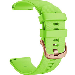 Pasek Silikonowy Uniwersalny 20mm, ze złotą klamrą, Limonkowy