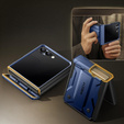 Etui do Samsung Galaxy Z Flip 7, Tongate MECH z klipsem, niebieskie