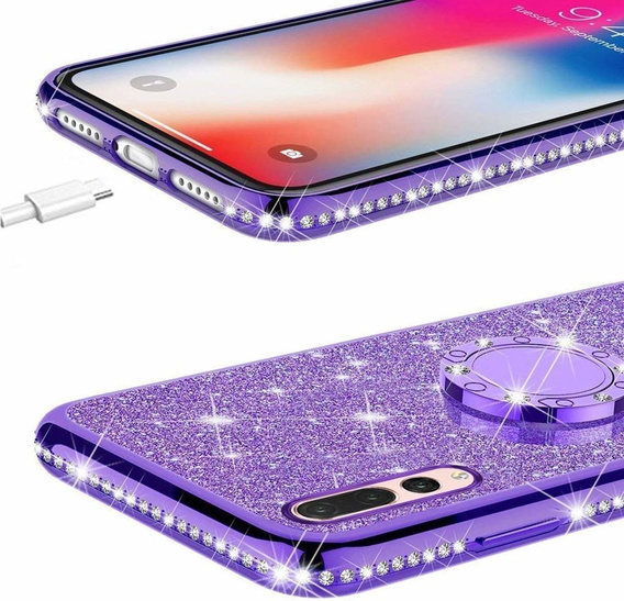 Etui do Huawei P20 Pro, Case Bling brokatowe, Fioletowe