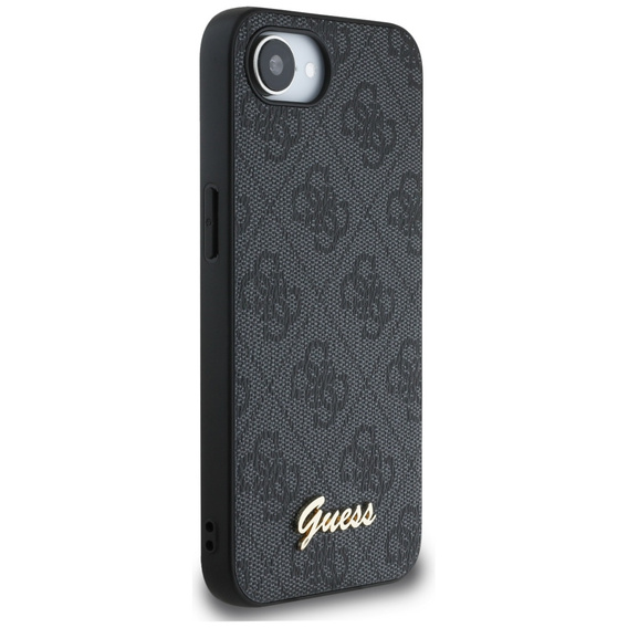 Etui GUESS do iPhone 16E, 4G Metal Gold Logo, czarne