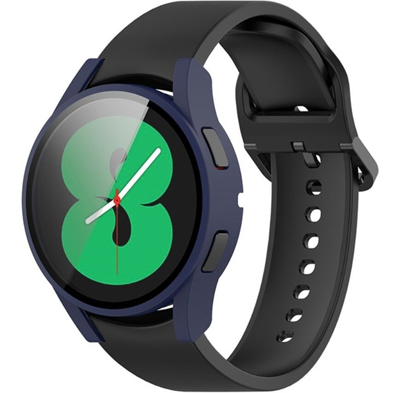 2w1 Etui + Szkło Hartowane do Samsung Galaxy Watch 4 40mm, Granatowe