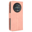 Etui z klapką do Honor Magic 5 Pro 5G, Card Slot, różowe