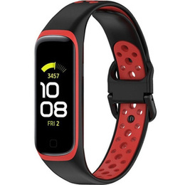 Pasek Silikonowy do Samsung Galaxy Fit 2 SM-R220, Czarny / Czerwony