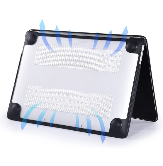 Etui do MacBook Air 13 A2337, Hard Case, Czarno przezroczyste