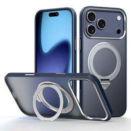 Etui SULADA Magnetic Matte z podstawką do iPhone 17 Pro Max – tytanowe niebieskie