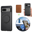 Etui do Google Pixel 7A, Leather Hybrid MagSafe, czarne