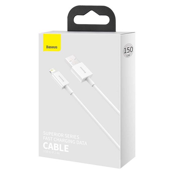 Baseus Superior – kabel USB-Lightning 1,5 m 2,4 A - biały