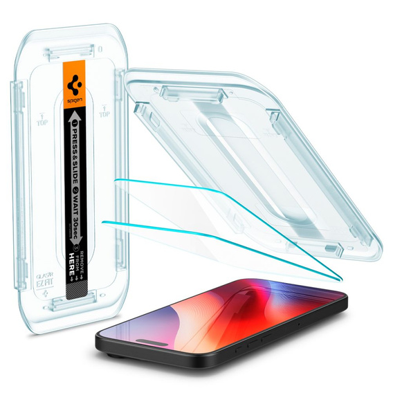 SPIGEN Szkło Hartowane do iPhone 16 Pro, Glas.TR EZ Fit (2 sztuki)