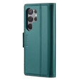 Etui do Samsung Galaxy S24 Ultra, ERBORD Glossy Litchi, portfel z klapką, zielone