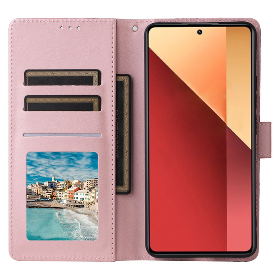 Etui z klapką do Xiaomi Redmi Note 13 Pro 4G / Xiaomi Redmi Note 14S / Xiaomi Poco M6 Pro 4G, Wallet, Marble fioletowe
