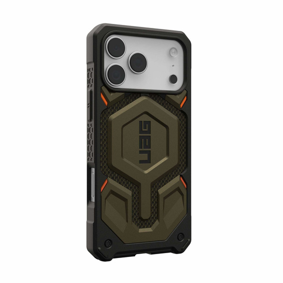 Etui Urban Armor Gear do iPhone 17 Pro, Monarch Pro Kevlar MagSafe, kevlar element green