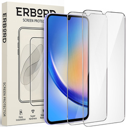 2x Szkło Hartowane do Samsung Galaxy A34 5G, ERBORD 9H Hard Glass, szybka