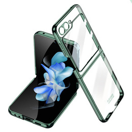Etui ze szkłem do Samsung Galaxy Z Flip7 FE / Z Flip6, PC Case, Zielone